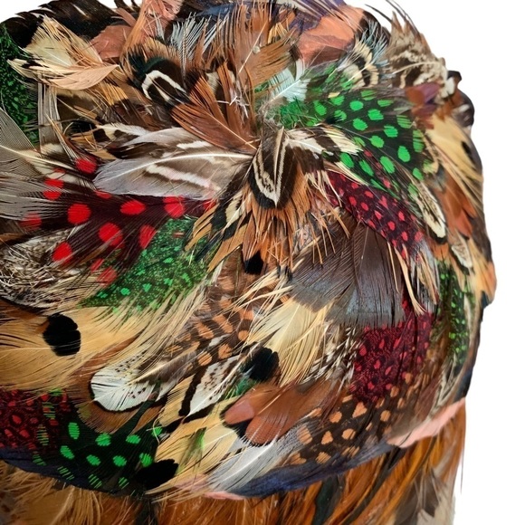 Vintage Pheasant Feathered Hat 20s - 30s Art Deco Style Flapper Hat main image 7